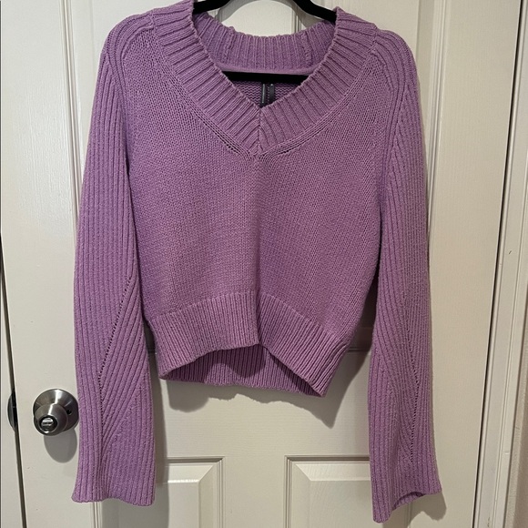 Anthropologie Lilac V-Neck Sweater - Picture 5 of 6